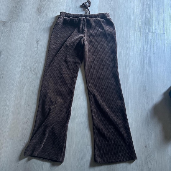 Brown 90s style low rise front tie flared leg pants - Picture 4 of 4